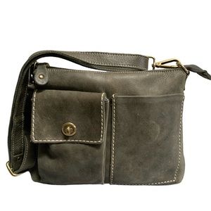 Roots olive green Villager Tribe leather crossbody Bag!